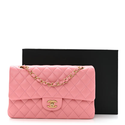 Chanel Lambskin Quilted Medium Double Flap Rose Pink 14 of 14