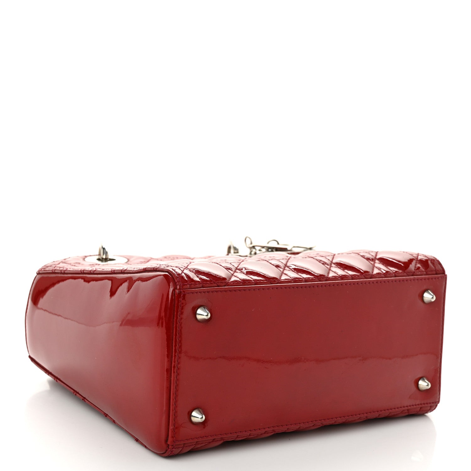 Christian Dior Patent Cannage Medium Lady Dior Red 4 of 10