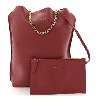 Saint Laurent Smooth Calfskin Small Suzanne Hobo Red 3 of 9