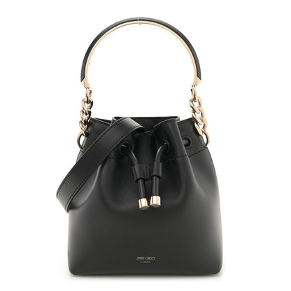 Jimmy Choo Smooth Shiny Calfskin Bon Bon Bucket Bag Black 1 of 11