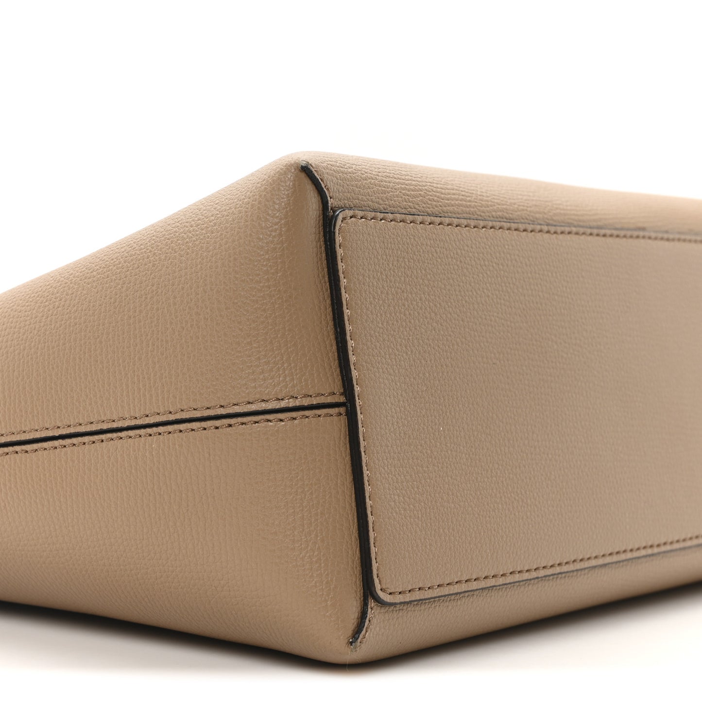 Grainy Calfskin Haymarket Check Medium Reversible Tote Camel