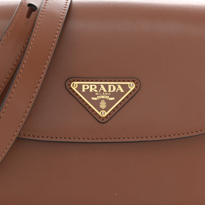 Prada Soft Calfskin Triangle Arque Flap Shoulder Bag Cognac 8 of 10