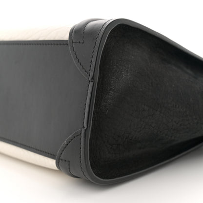 Celine Bullhide Calfskin Nubuck Bi-Color Nano Luggage Black White 9 of 14