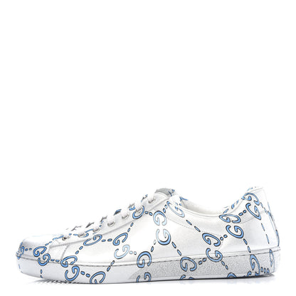 Gucci Miro Rubber Wax GucciGhost Print Mens New Ace Sneakers 11 Silver 1 of 10