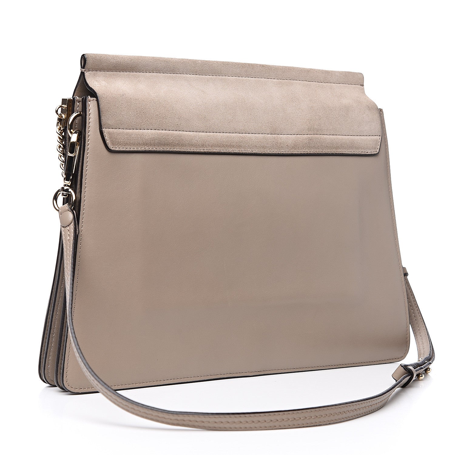 Chloe Calfskin Suede Medium Faye Shoulder Bag Motty Grey 2 of 10