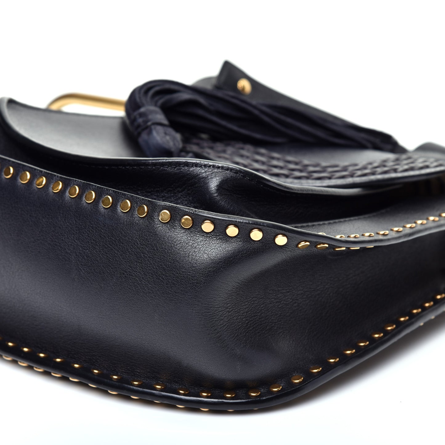 Calfskin Braided Small Hudson Shoulder Bag Silver Blue