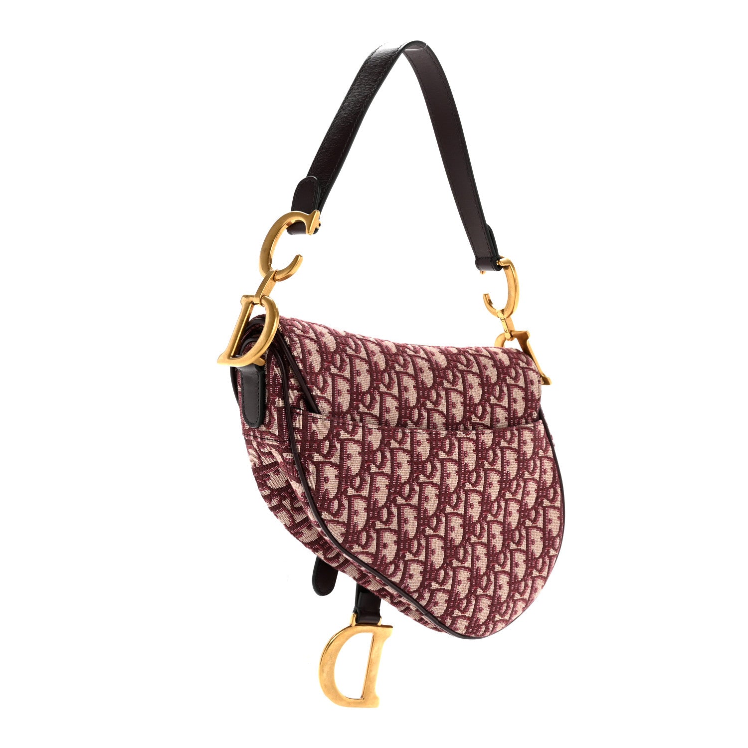 Christian Dior Oblique Saddle Bag Burgundy 3 of 10