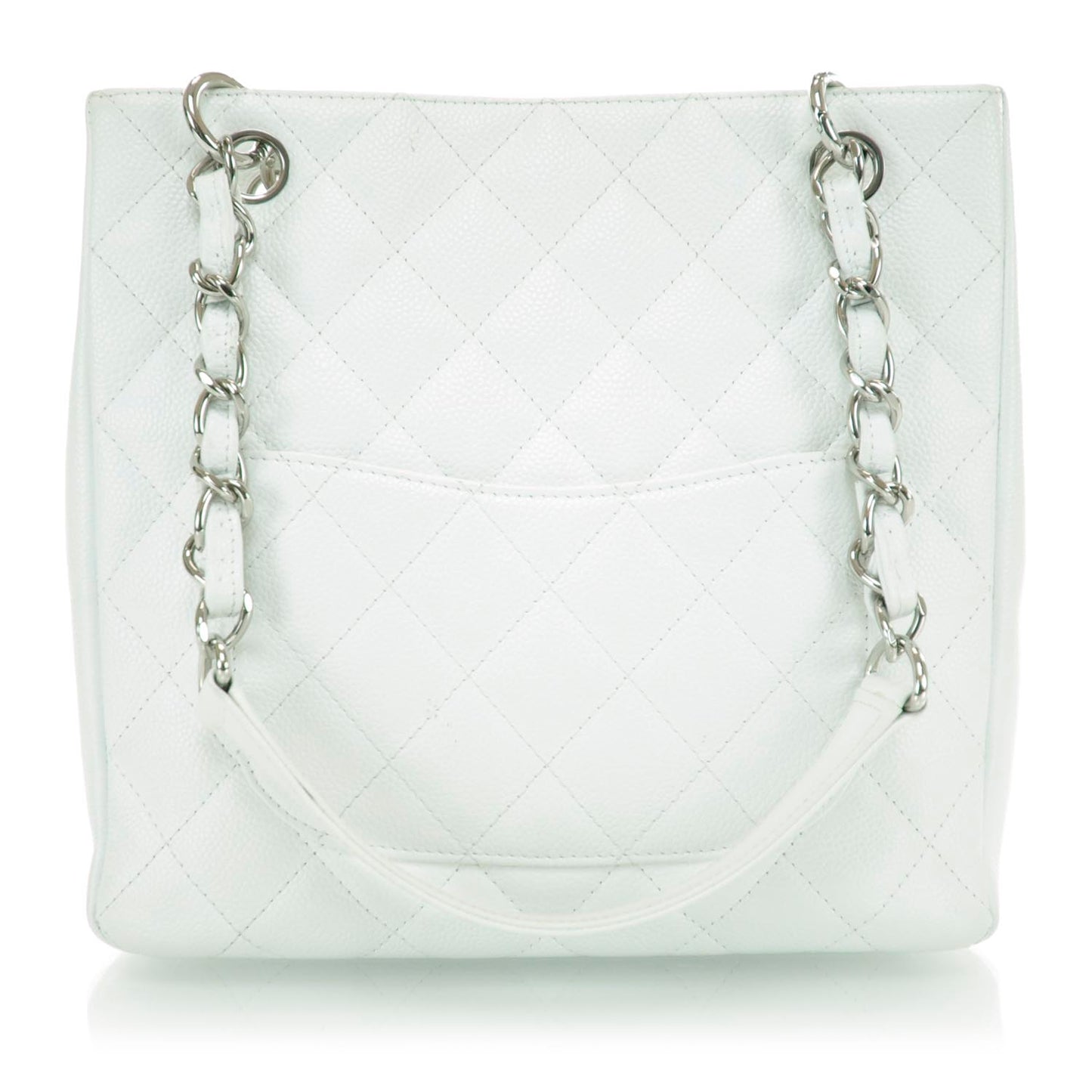 Caviar Petit Shopping Tote PST White