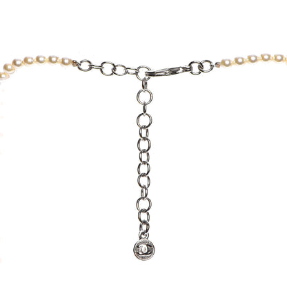 Chanel Pearl Cluster CC Long Necklace Silver 5 of 6