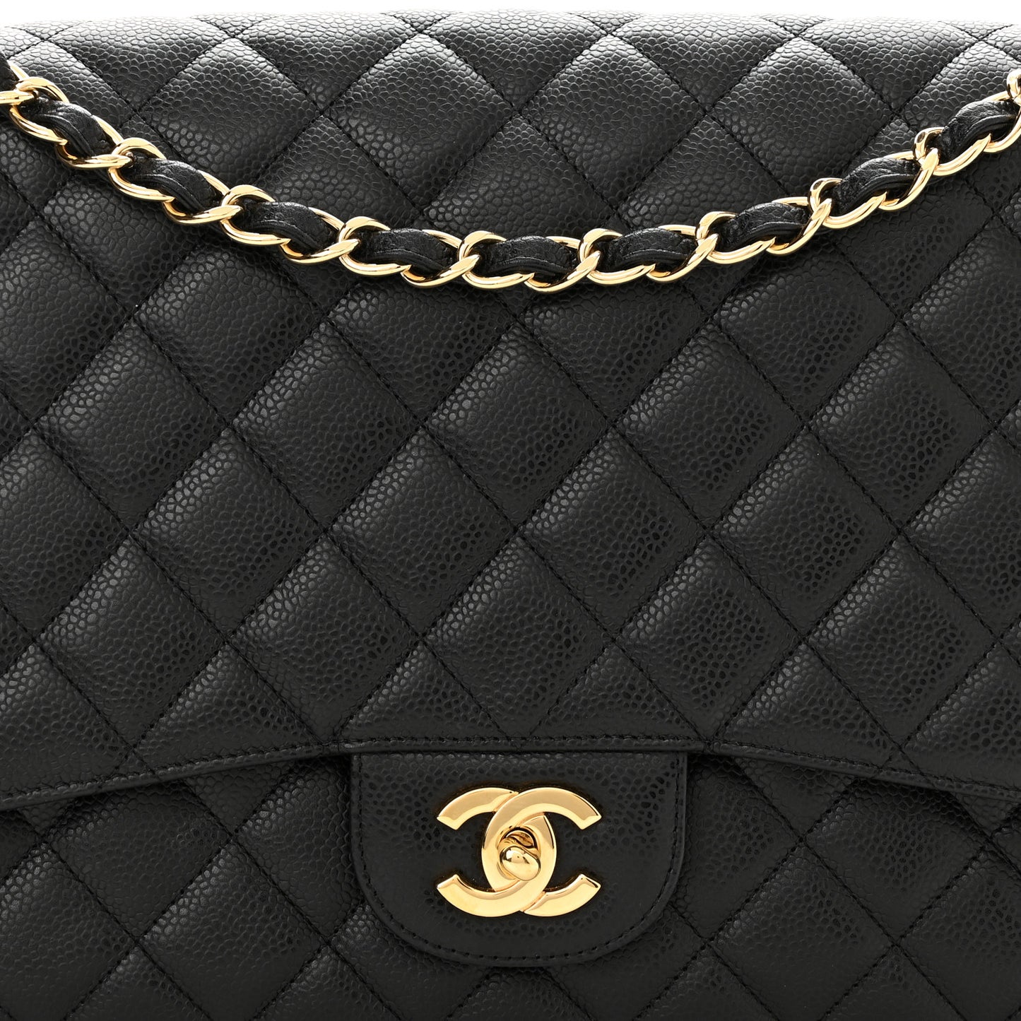 Caviar Quilted Maxi Single Flap Black