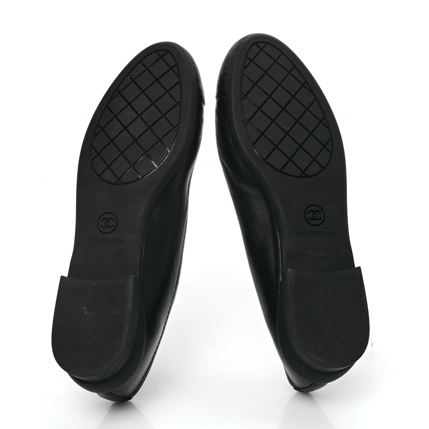 Chanel Lambskin Cap Toe CC Uniform Ballerina Flats 36.5 Black 5 of 8