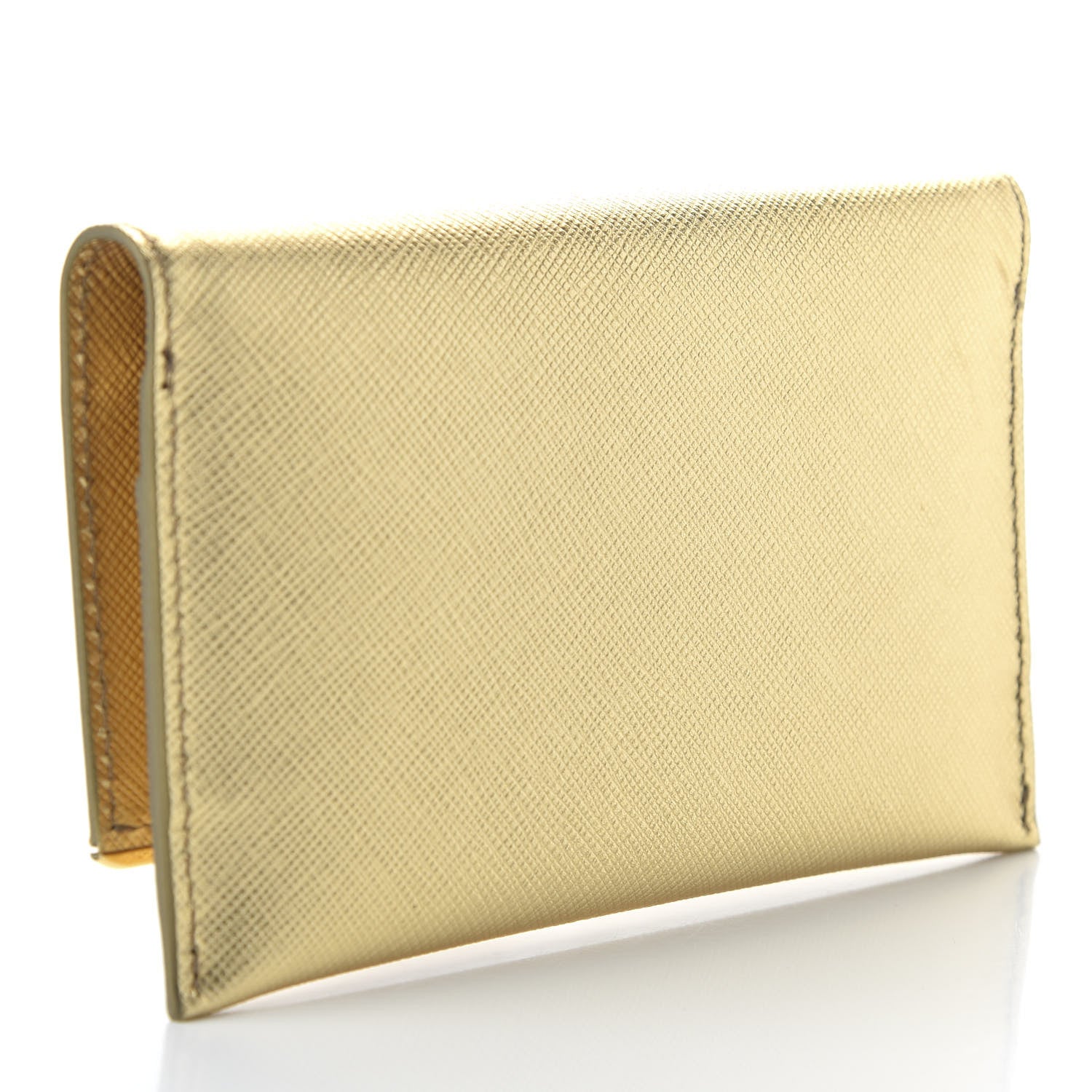 Prada Saffiano Metal Bar Flap Wallet Platino 3 of 10