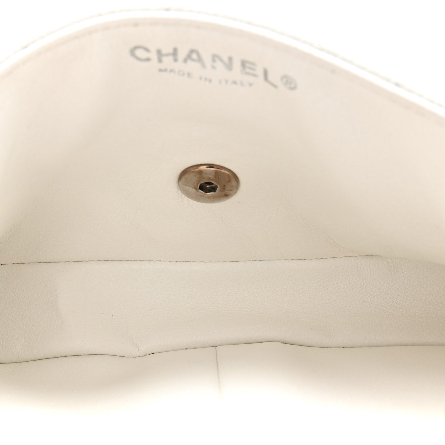 Caviar Quilted East West Flap Bijoux Chain White