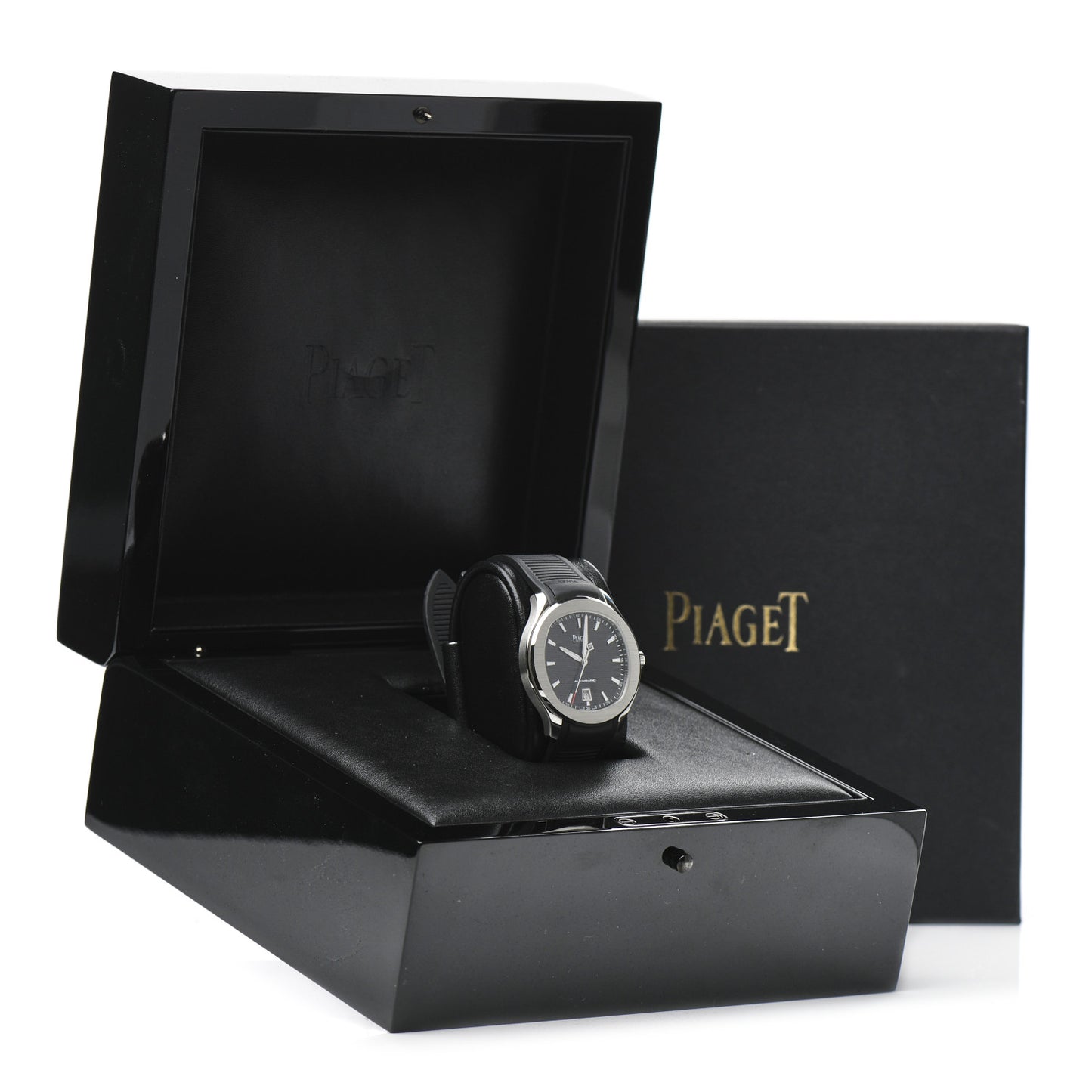 Stainless Steel Rubber 42mm Polo Date Automatic Watch Black