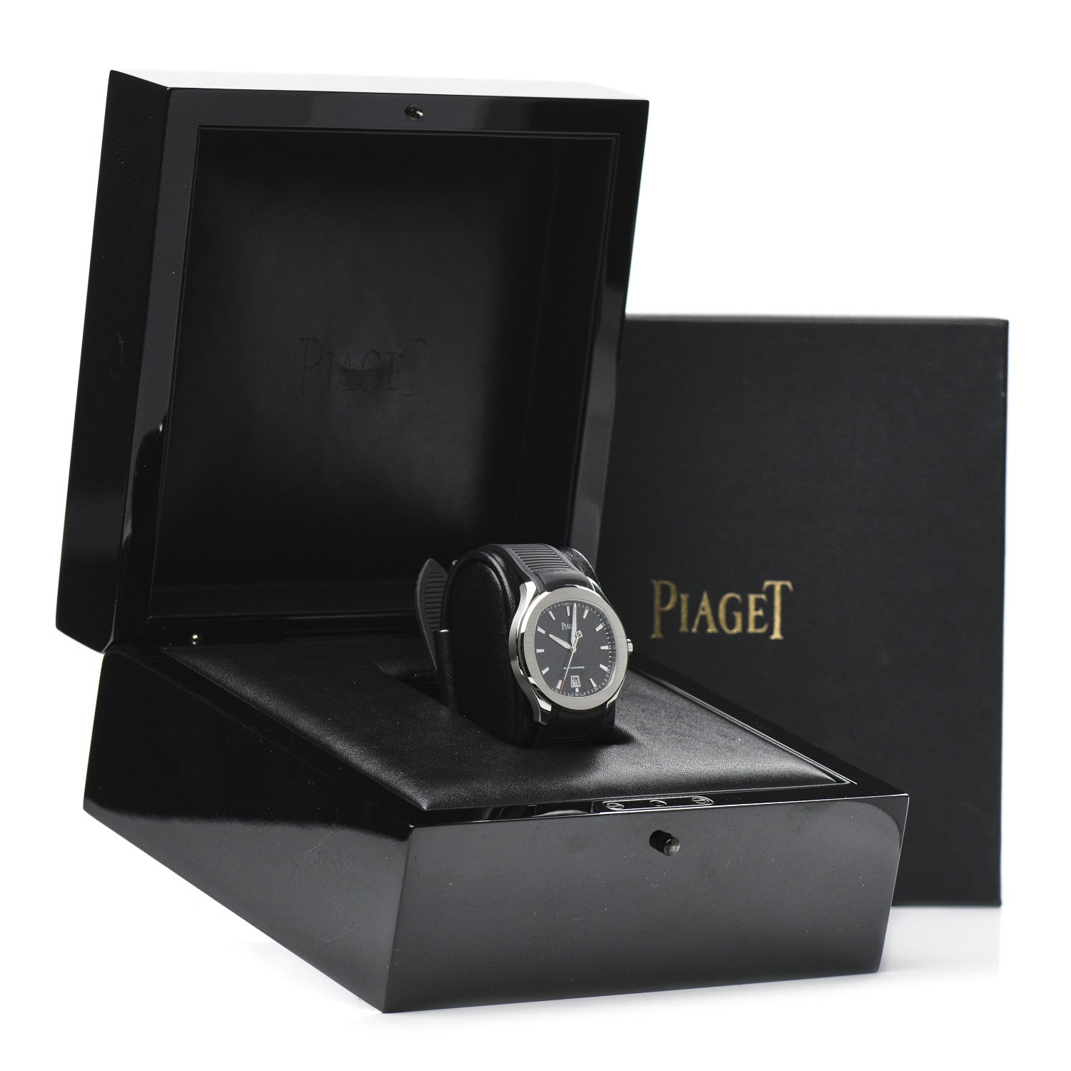 Piaget Stainless Steel Rubber 42mm Polo Date Automatic Watch Black 5 of 5