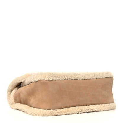 Saint Laurent Nubuck Shearling Monogram Medium Niki Chain Satchel Ivory Natural Tan 4 of 9