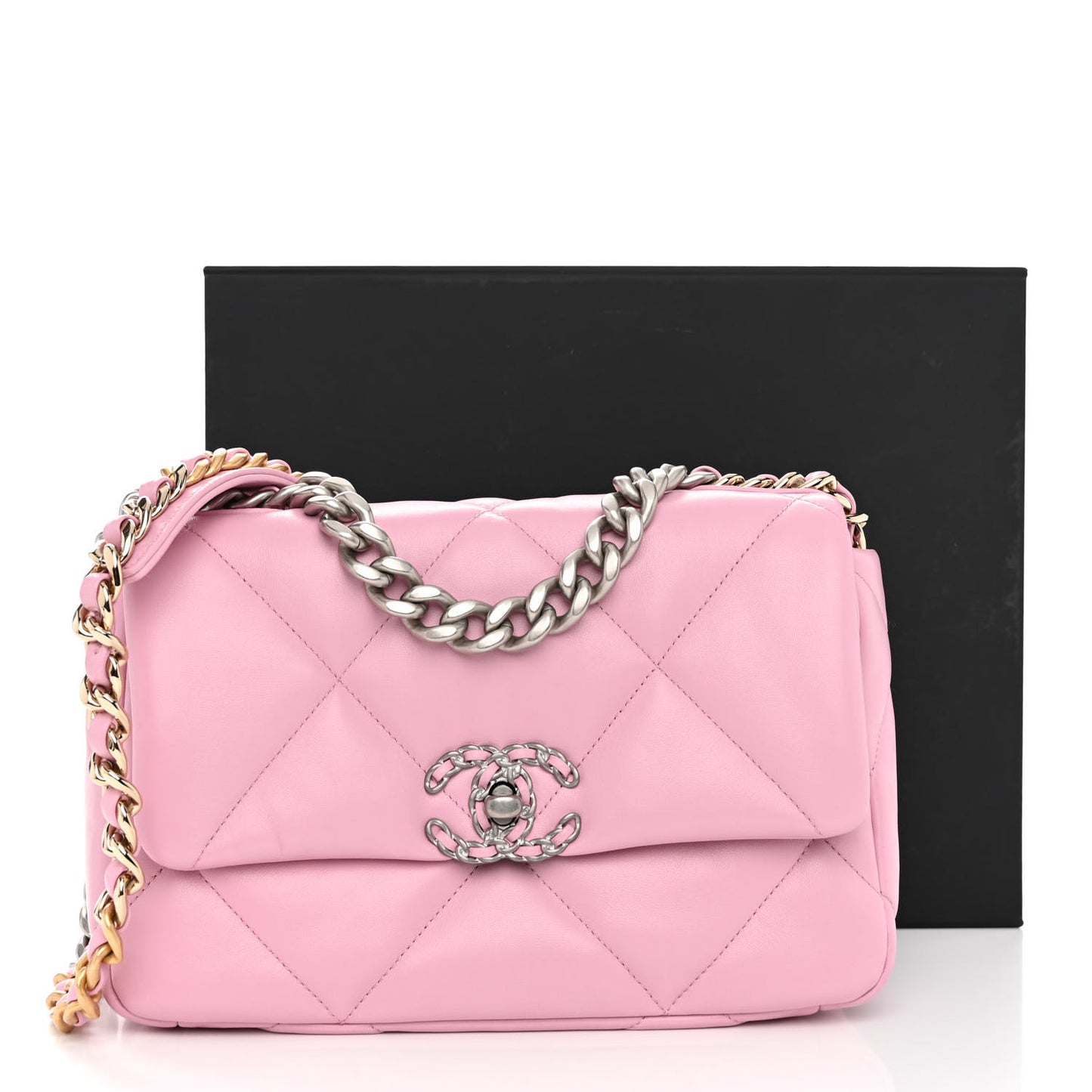 Lambskin Quilted Medium Chanel 19 Flap Pink