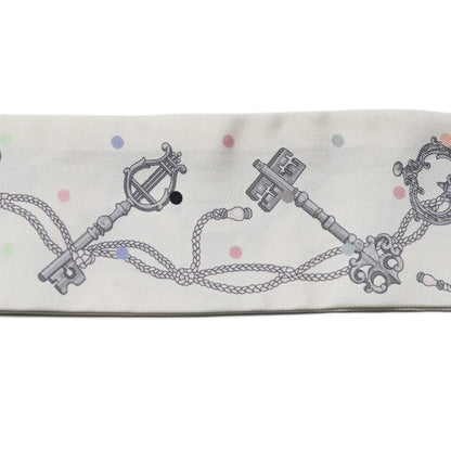 Hermes Silk Les Cles A Pois Twilly White Gris Acier 4 of 4