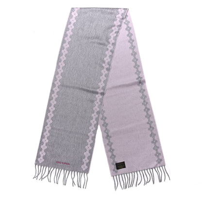 Louis Vuitton Cashmere Flowers River Scarf Grey 3 of 5