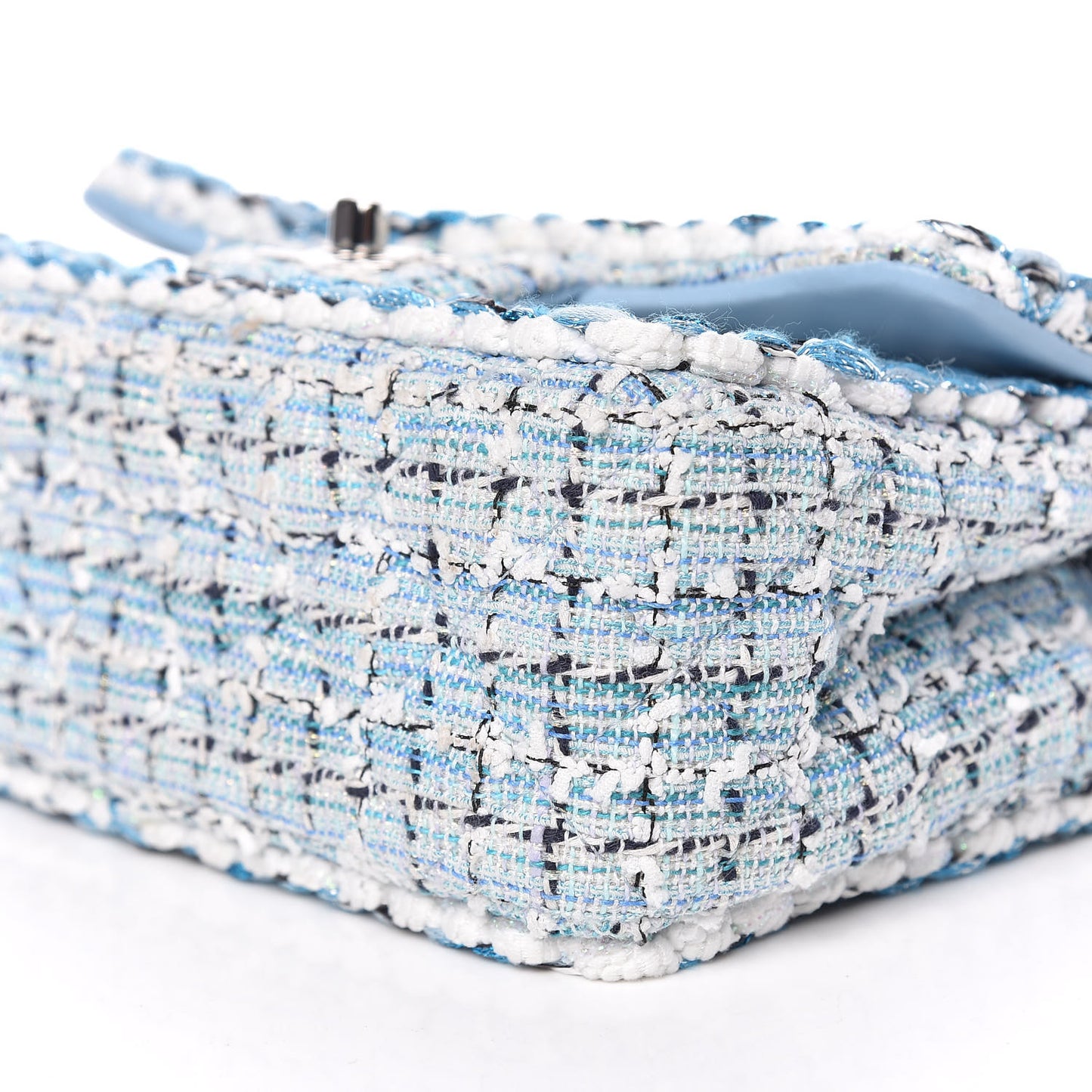 Tweed Braid Mini Flap Blue White Navy