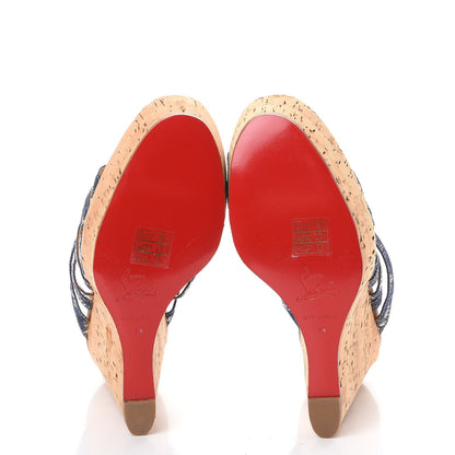 Christian Louboutin Ribbon Corniche 140 Sandals 40 Denim 5 of 14