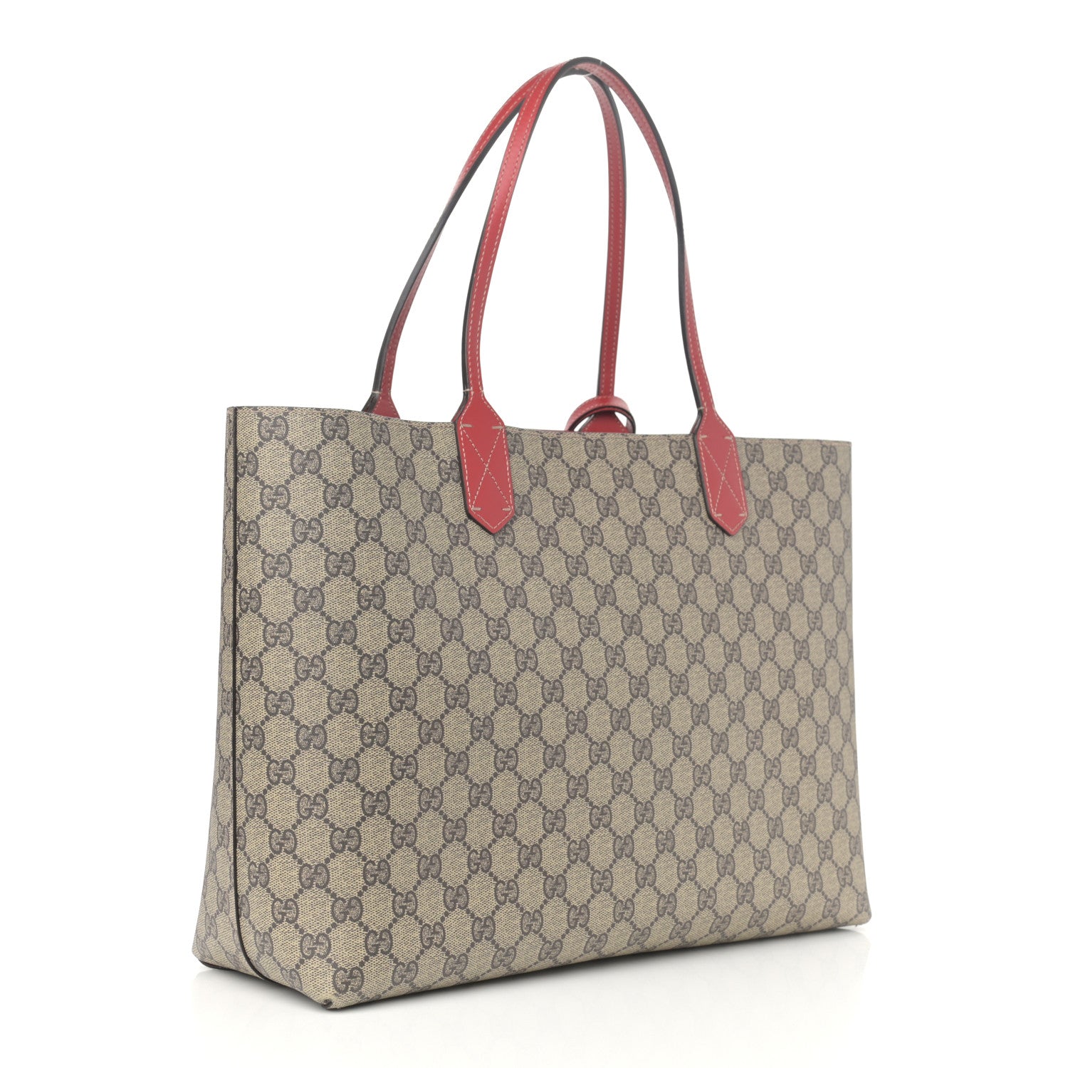 Gucci GG Supreme Medium Reversible Tote Beige Red 4 of 19