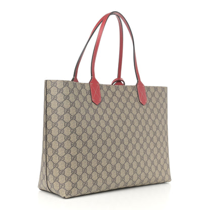 Gucci GG Supreme Medium Reversible Tote Beige Red 4 of 19