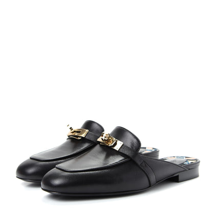 Hermes Goatskin Oz Mules 36 Black 3 of 11