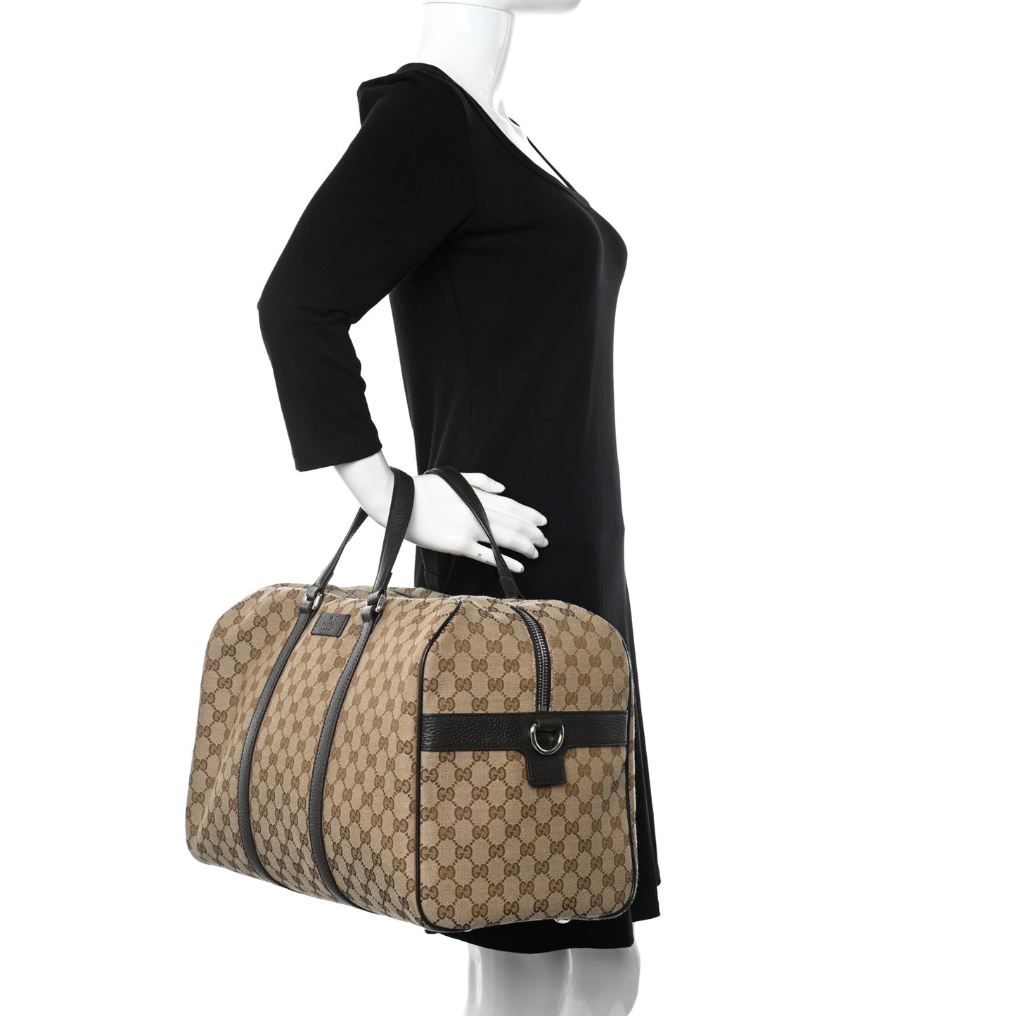 Monogram Dollar Calfskin Boston Duffle Bag Beige Ebony Testa di Moro Marrone Scuro