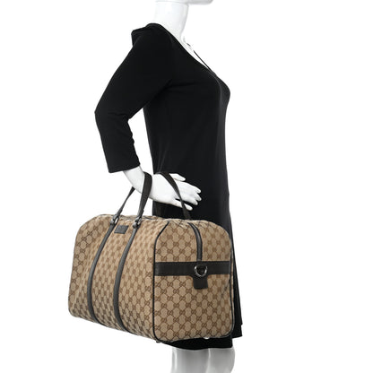 Gucci Monogram Dollar Calfskin Boston Duffle Bag Beige Ebony Testa di Moro Marrone Scuro 2 of 11