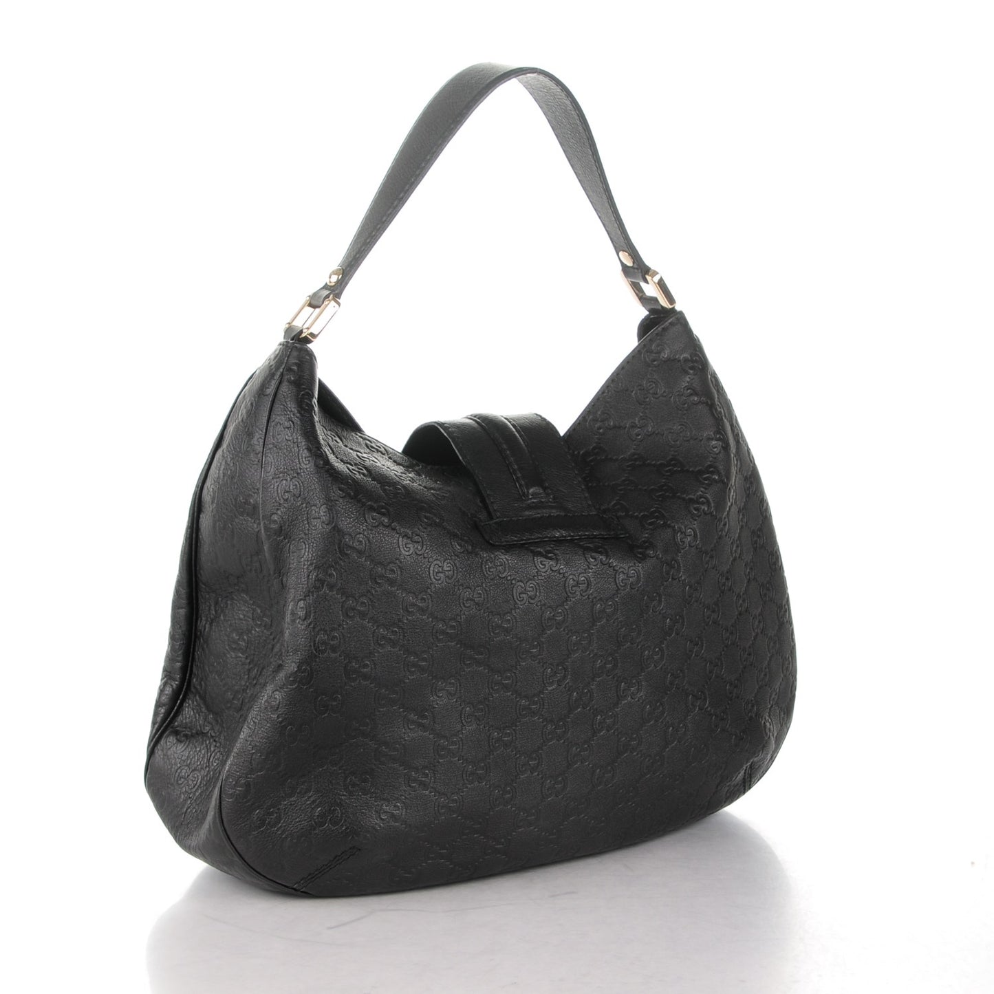 Guccissima Large New Ladies Web Hobo Black