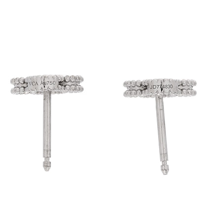 Van Cleef & Arpels 18K White Gold Diamond Sweet Alhambra Earrings 4 of 5