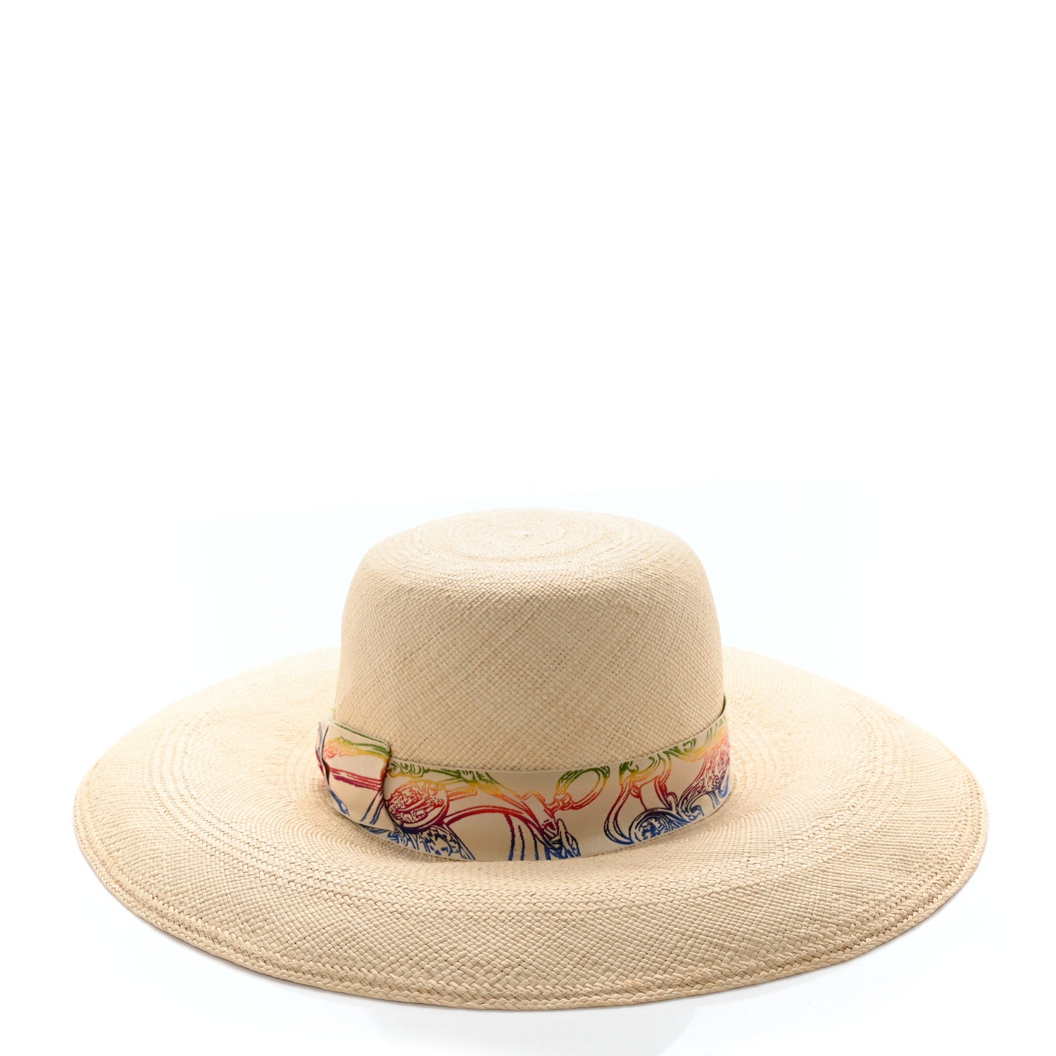 Hermes Straw Panama Brisa Brides De Gala Hat 57 Naturel Multicolore 3 of 9