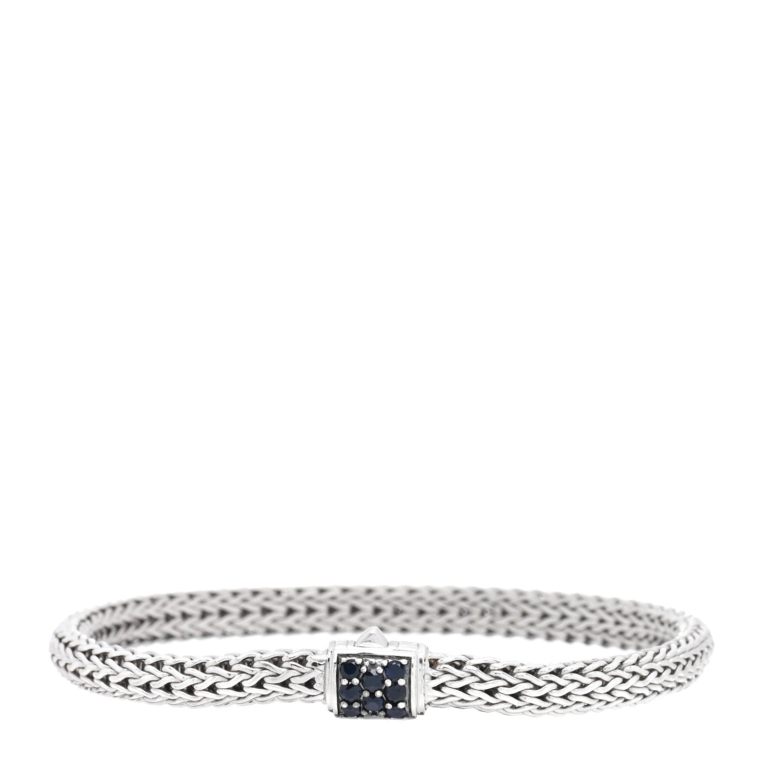 John Hardy Sterling Silver Black Sapphire 5mm Classic Chain Bracelet 1 of 3