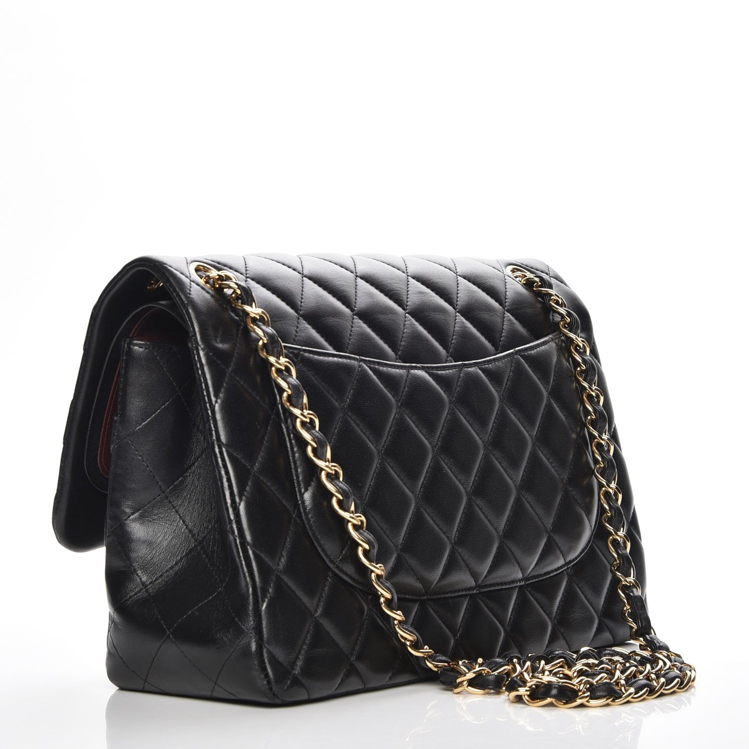 Chanel Lambskin Quilted Jumbo Double Flap Black 3 of 7