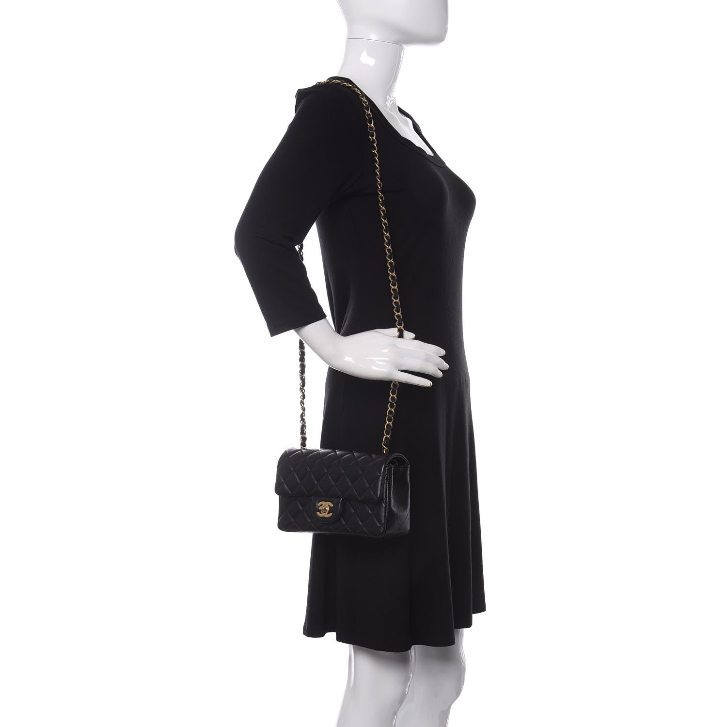 Chanel Lambskin Quilted Mini Rectangular Flap Black 2 of 11