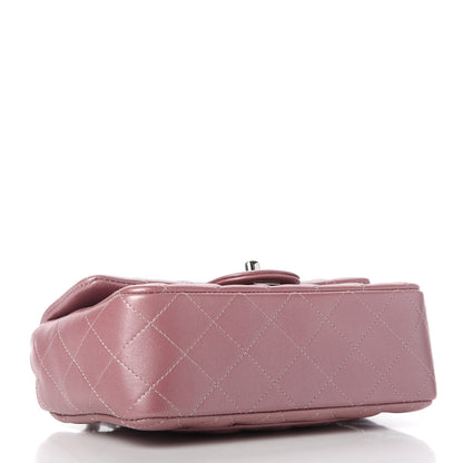 Chanel Metallic Lambskin Quilted Mini Rectangular Flap Pink 4 of 10