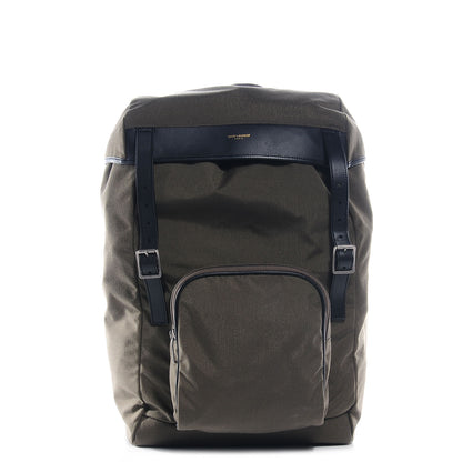 Saint Laurent Canvas Hunting Rucksack Backpack Khaki 1 of 7