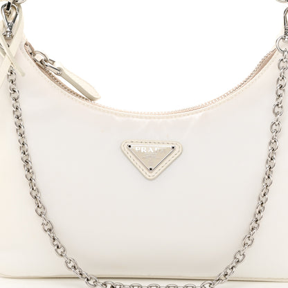 Prada Nylon Re-Edition 2005 Shoulder Bag White 9 of 11