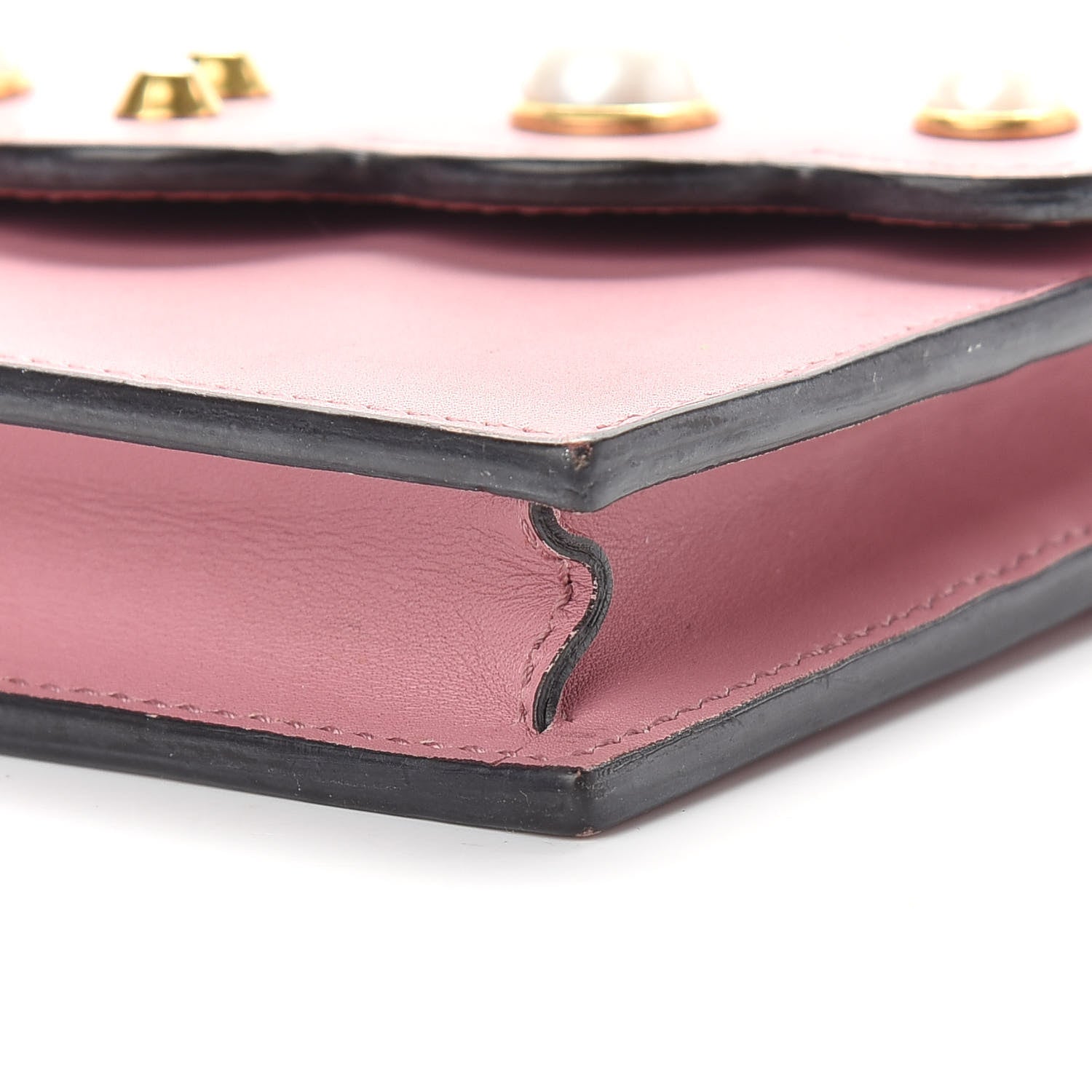 Gucci Calfskin Mini Peony Pearly Wallet on Chain Pink 8 of 10
