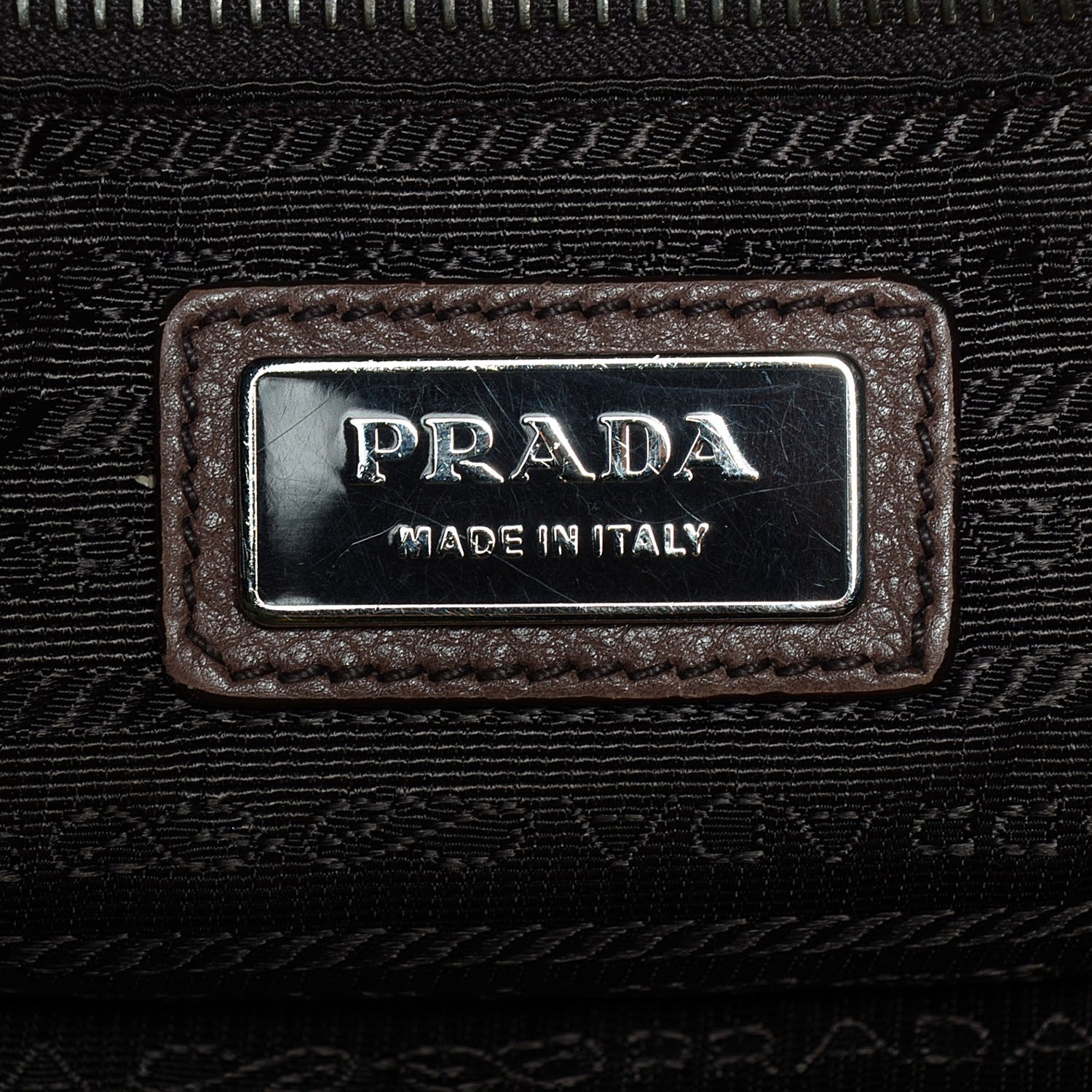 Prada Glace Calf Zippers Plaque Boston Fumo Sfumato 7 of 10
