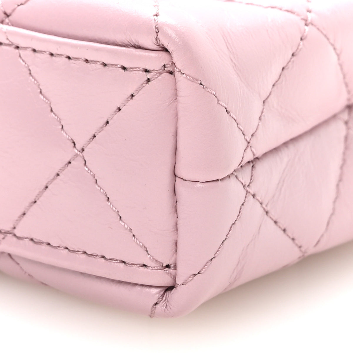 Chanel Shiny Aged Calfskin Quilted Mini Nano Kelly Shopper Pink 10 of 11