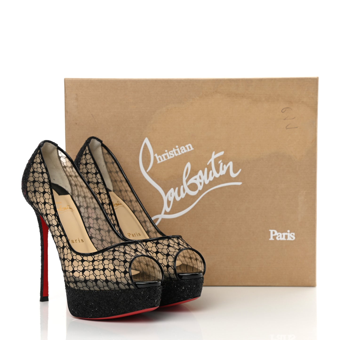 Rete Resille Fetish Lace Spider 130 Peep Toe Pumps 37 Black