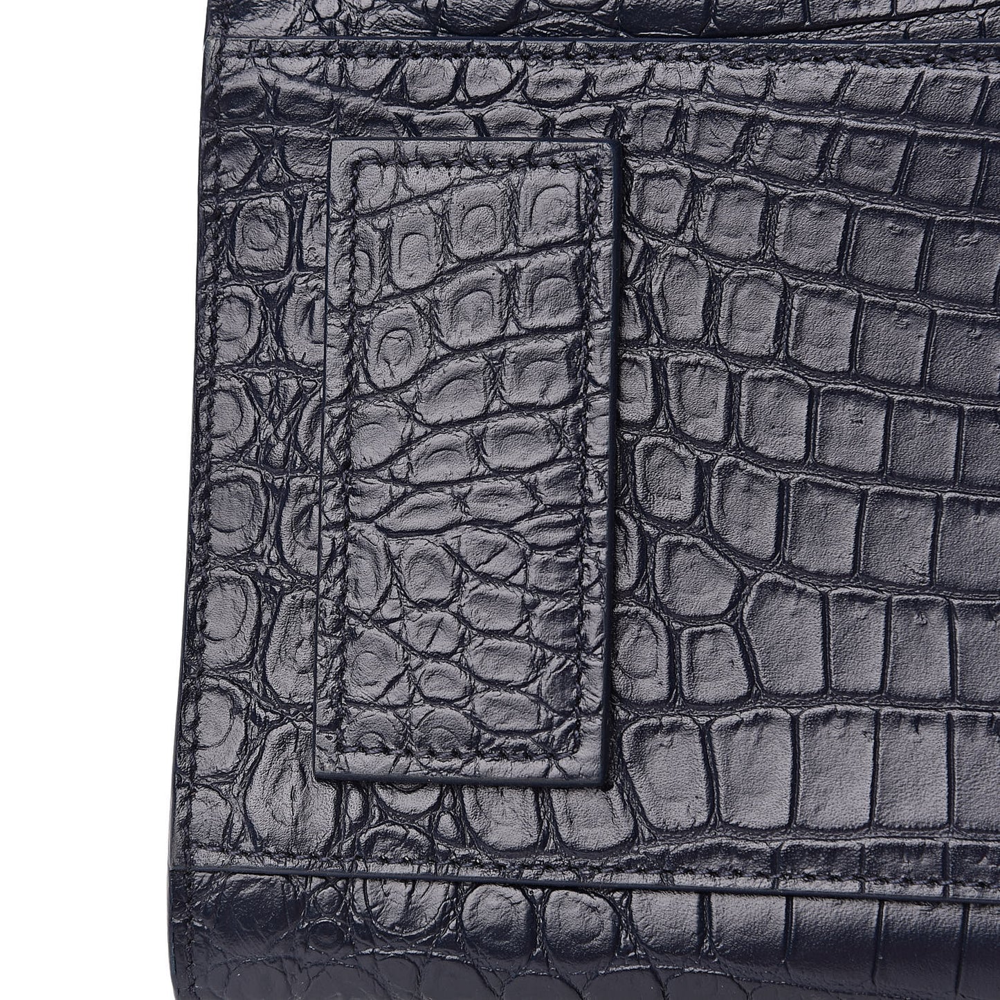 Calfskin Crocodile Embossed Small Supple Sac de Jour Navy