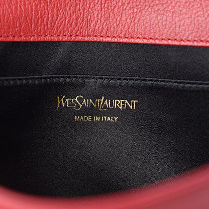 Saint Laurent Calfskin Monogram Large Belle De Jour Clutch Red 6 of 10