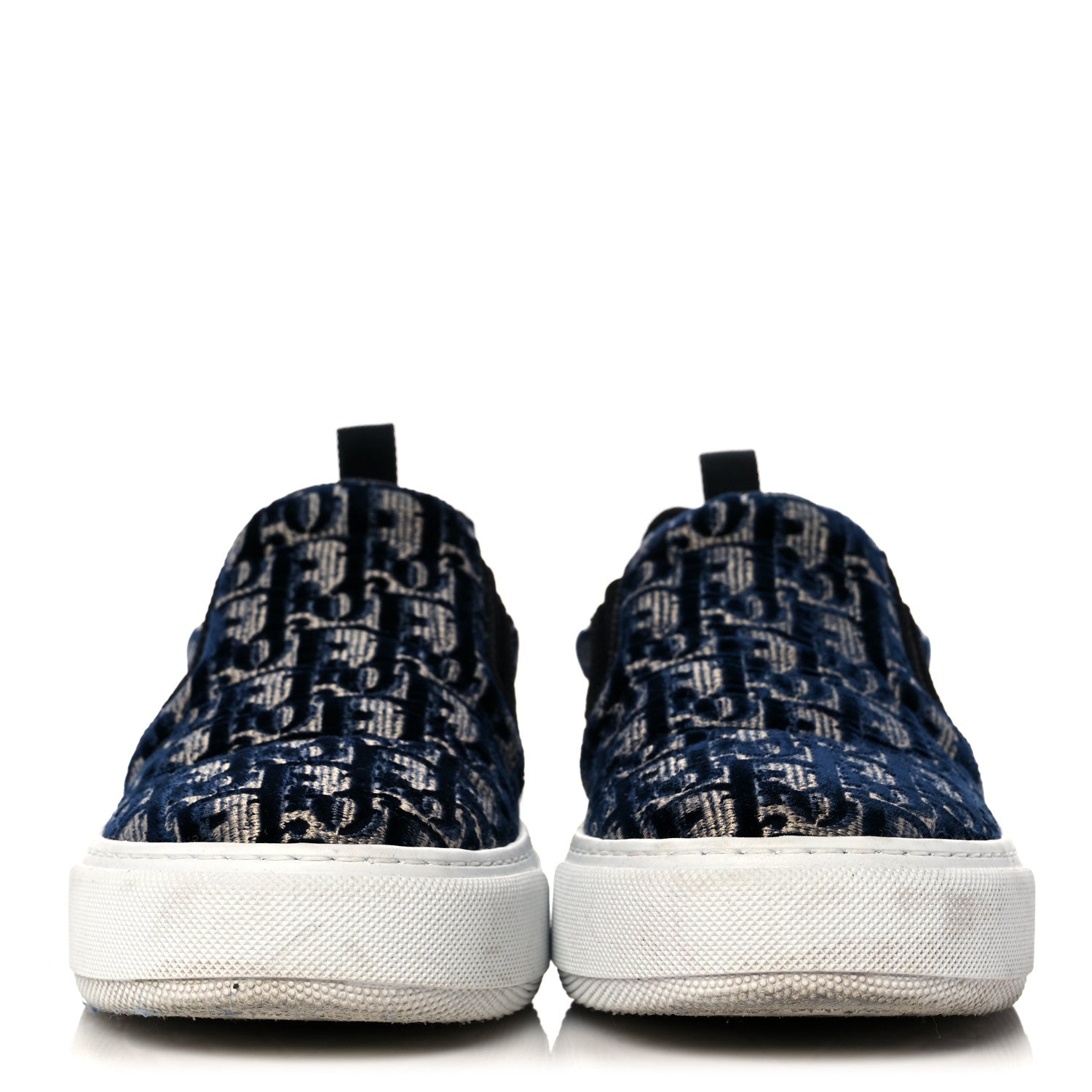 Christian Dior Velvet Oblique Womens Solar Slip On Sneakers 38.5 Deep Blue 2 of 11