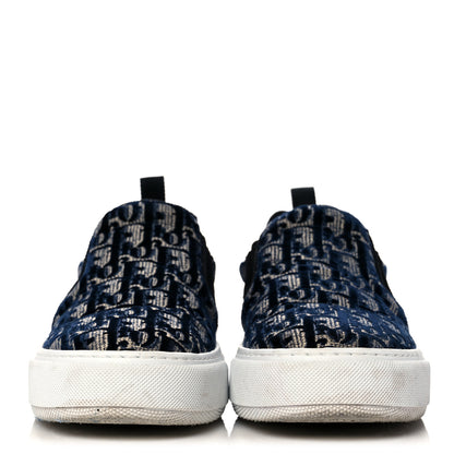 Christian Dior Velvet Oblique Womens Solar Slip On Sneakers 38.5 Deep Blue 2 of 11