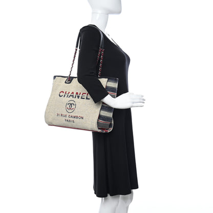 Chanel Striped Canvas Small Deauville Tote 2 of 10