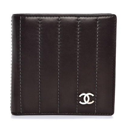 Chanel Lambskin Vertical Quilted Mademoiselle Bi-Fold Wallet Brown 1 of 8