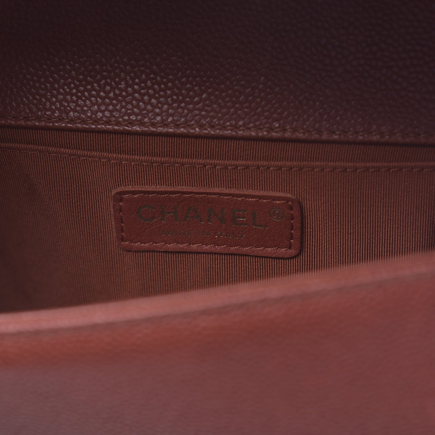 Caviar Quilted Medium Boy Flap Dark Orange